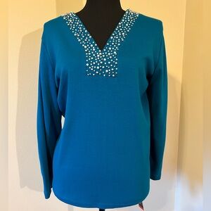 Rafaella Pearl Neck SweaterTop - New with tags